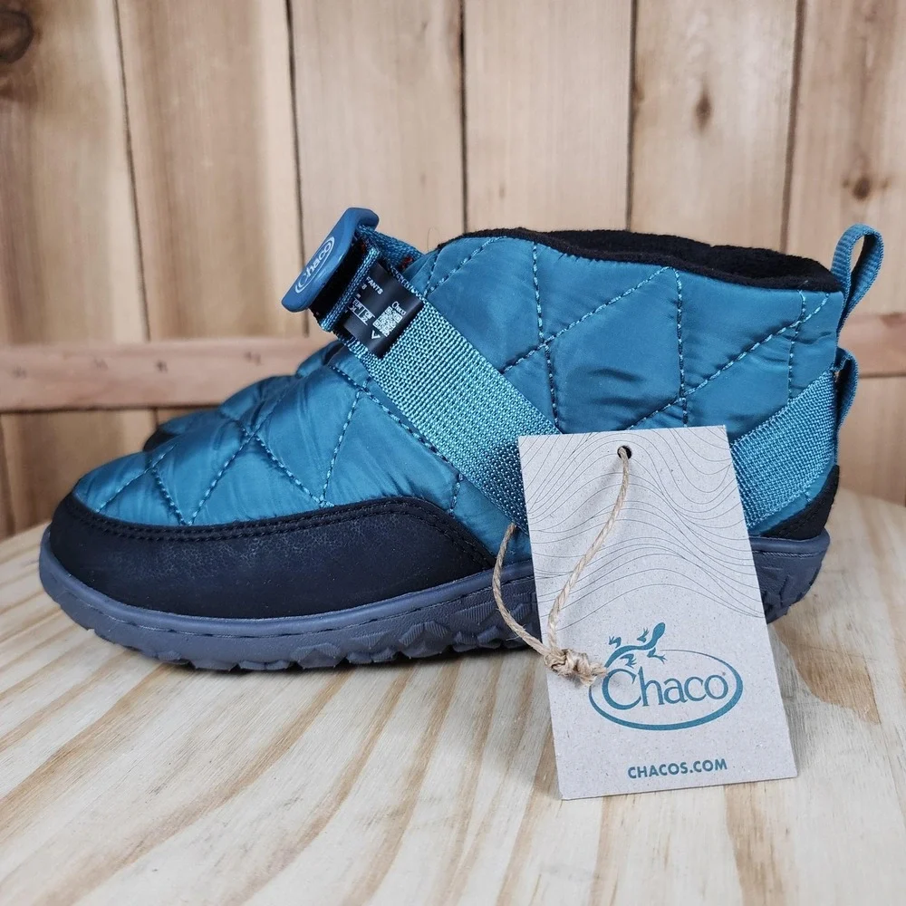 Chaco‎ Ramble Puff Kid Boots Youth Size 3 Glacier Blue Quilted Ankle JCH180348